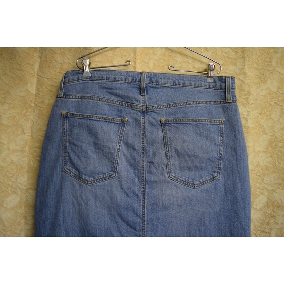 Universal Thread Womens Sz 14 Denim Cotton Skirt Maxi Long Cut Off Stretch EUC - Picture 5 of 10